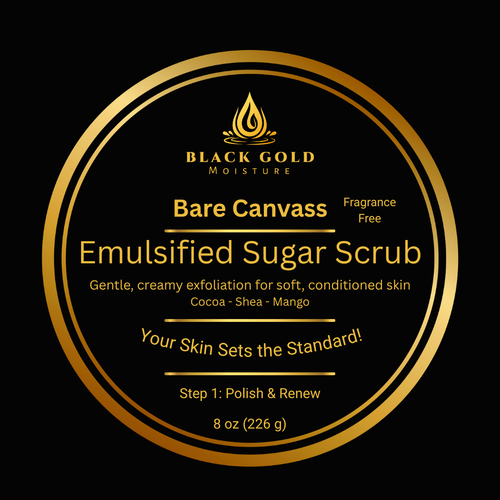 BARE CANVASS EMULSIFIED SUGAR SCRUB - 8 oz (FRAGRANCE-FREE)