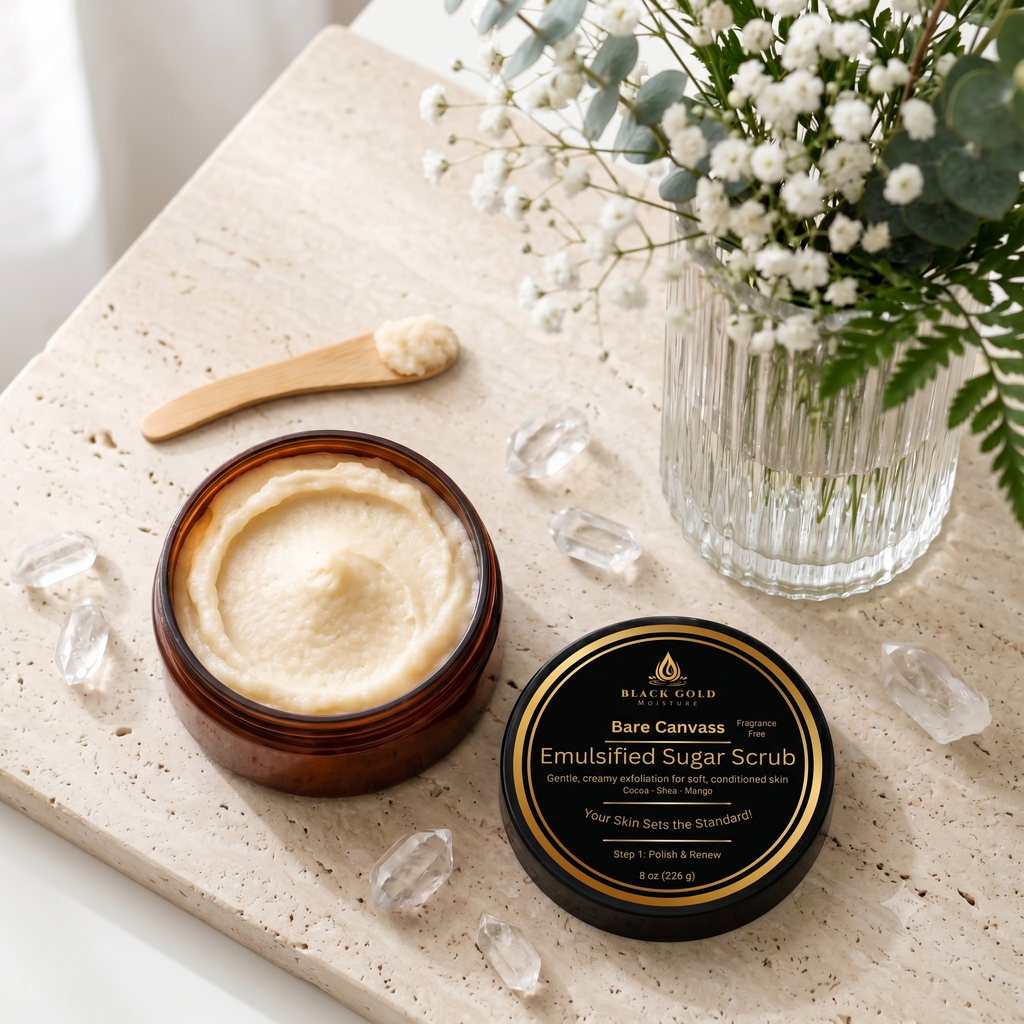 BARE CANVASS EMULSIFIED SUGAR SCRUB - 8 oz (FRAGRANCE-FREE)