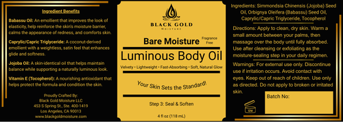 BARE MOISTURE BODY OIL - 4 oz (FRAGRANCE-FREE)