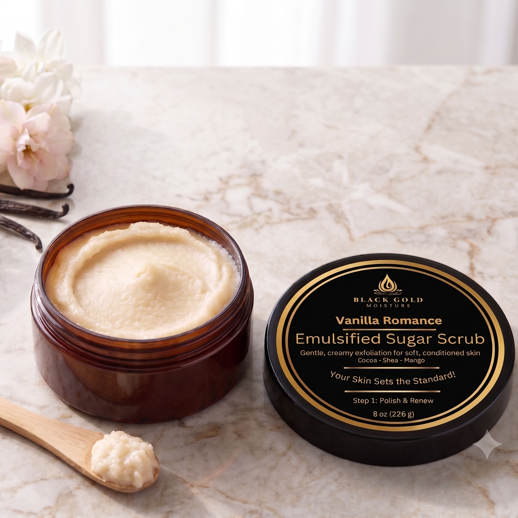 VANILLA ROMANCE EMULSIFIED SUGAR SCRUB - 8 oz