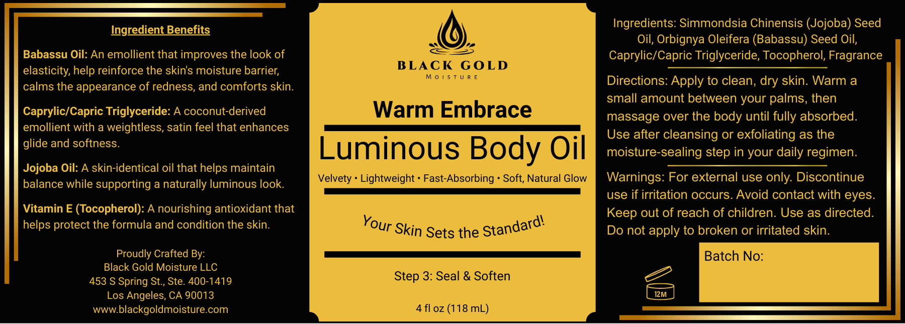 WARM EMBRACE BODY OIL - 4 oz